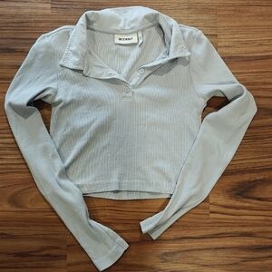 🔥 2/$10 3/$12 Weekday Soft Gray Ribbed Crop Top